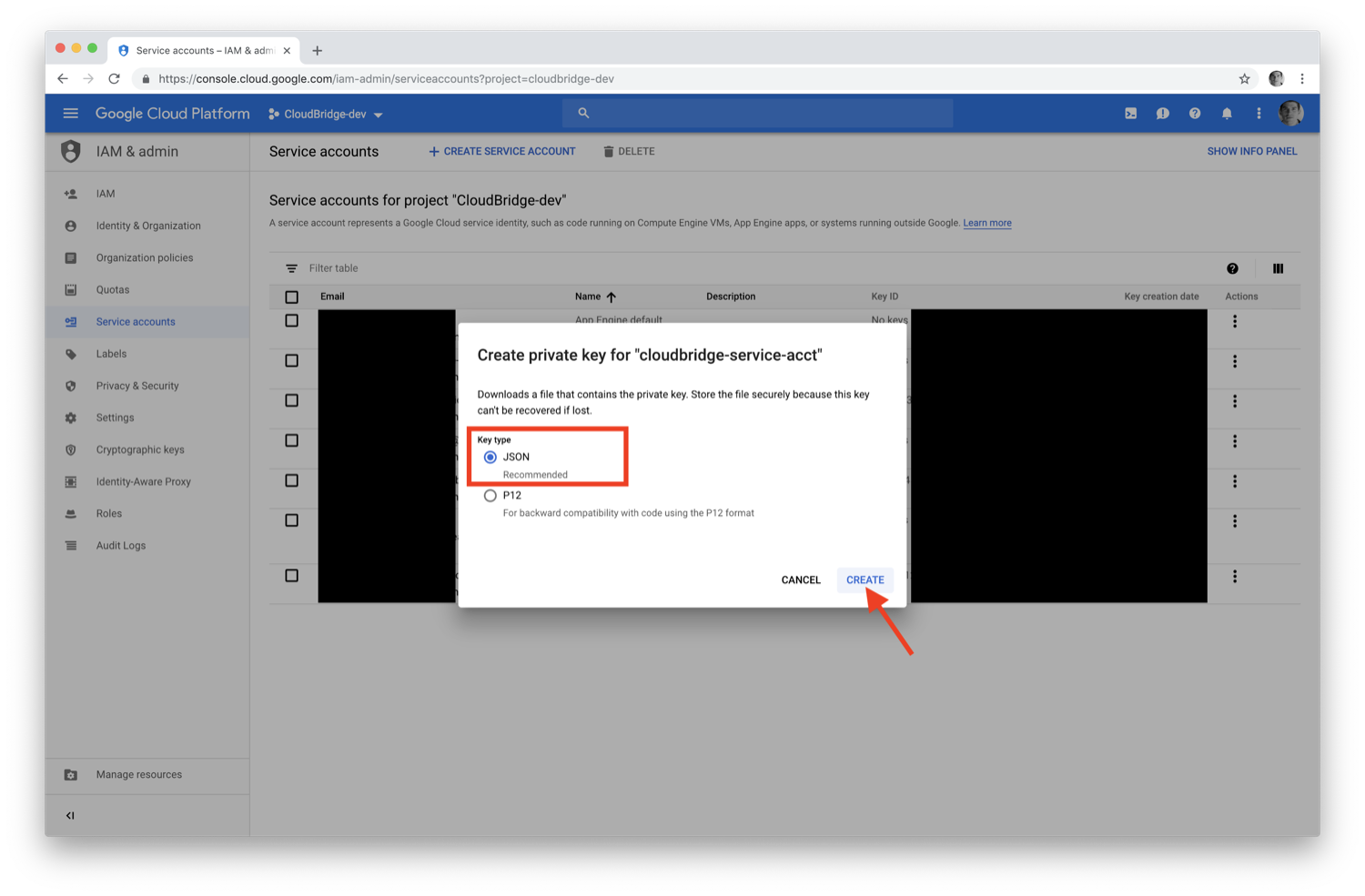 GCP Service Account key 2
